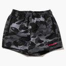 Bape Women's grid camo shorts black