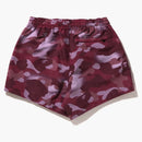 Bape Women's Grid Camo Shorts Burgundy
