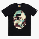 Bape Women's Map Camo Big Ape Head Tee Black/multicolor
