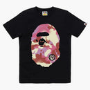 Bape Women's Map Camo Big Ape Head Tee Black/pink