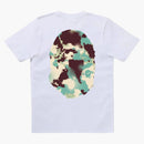 Bape Women's Map Camo Big Ape Head Tee White/multi