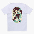 Bape Women's Map Camo Big Ape Head Tee White/multicolor