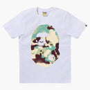 Bape Women's Map Camo Big Ape Head Tee White/multicolor