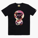 Bape Women's Map Camo Big Baby Milo Tee Black/pink