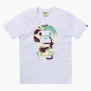 Bape Women's Map Camo Big Baby Milo Tee White/Multicolor