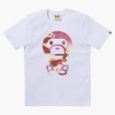 Bape Women's Map Camo Big Baby Milo Tea White/Pink