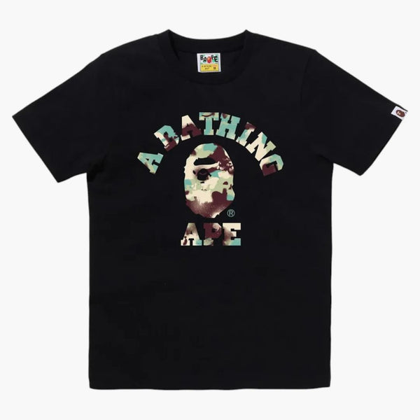 Bape Women's Map Camo College Tea Black/Multicolor