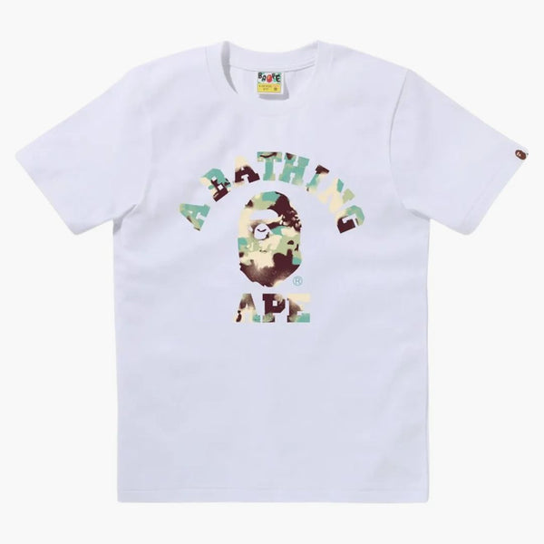 Bape Women's Map Camo College Tee White/Multicolor