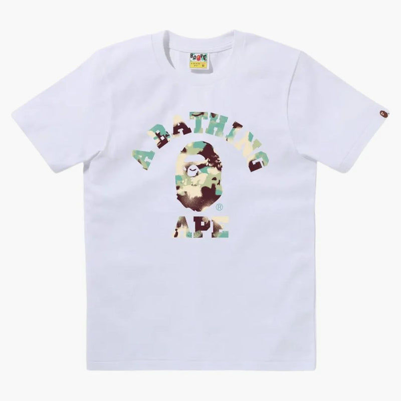 Bape Women's Map Camo College Tee White/Multicolor