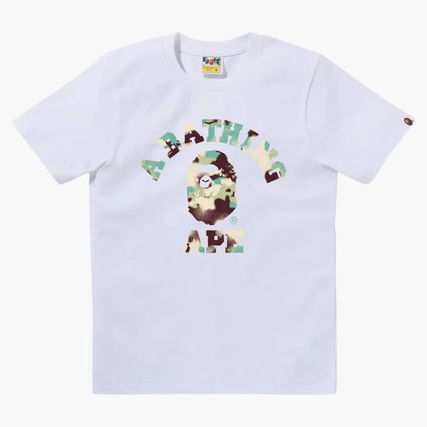 Bape Women's Map Camo College Tee White/pink