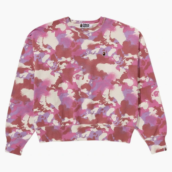 Bape Women's Map Camo Crewneck Pink