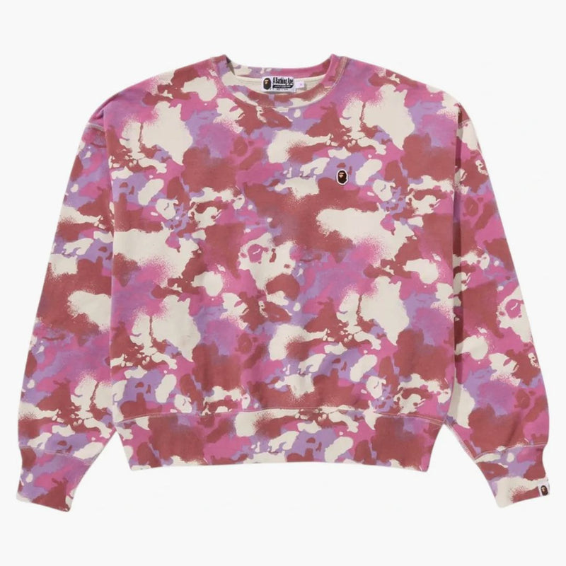 Bape Women's Map Camo Crewneck Pink