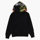 Bape Women's Milo Shark Full Zip Double Hoodie Black