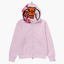 Bape Women's Milo Shark Full Zip Double Hoodie Pink
