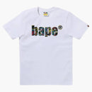 Bape Women's Neon Camo Logo Tee White