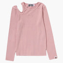 Bape Women's pigment dyed cut out rib l/s tea pink