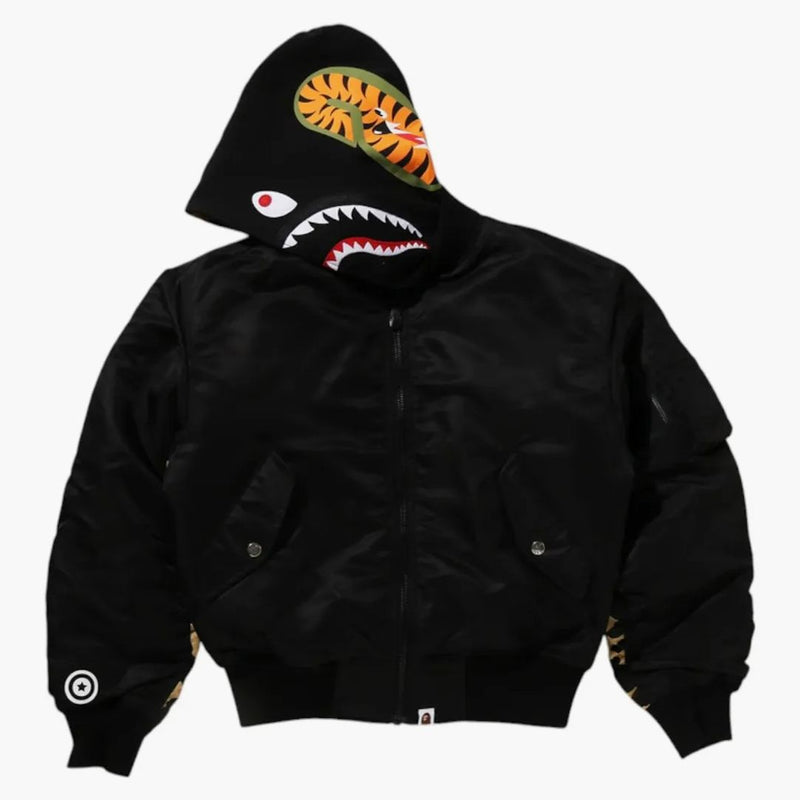 Bape Women's Shark Ma-1 Hoodie Black