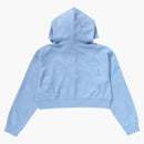 Bape Women's Solid Camo Jacquard One Point Cropped Zip Hoodie Sax