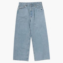 Bape Women's Sta Embroidery Baggy Denim Pants Blue