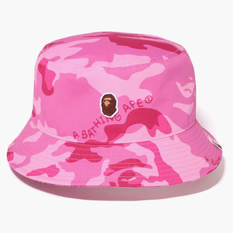 Bucket de camufla de bosque para mujeres de Bape tiene rosa