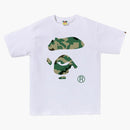 Bape Woodland Camo Ape Face Tee White