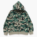 Bape Woodland Camo Loose Fit Full Zip Hoodie Olive DRAB