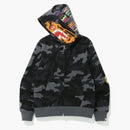 Bape Woodland Camo Tiger Full Zip Hoodie Black