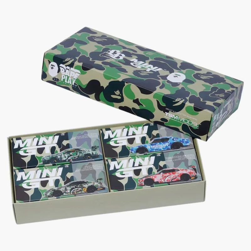 BAPE XLBWK Nissan 1/64 4 -częściowy zestaw wielokolorowy