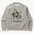 Logo Bape x Unkle Pointman uvolněná posádka šedá