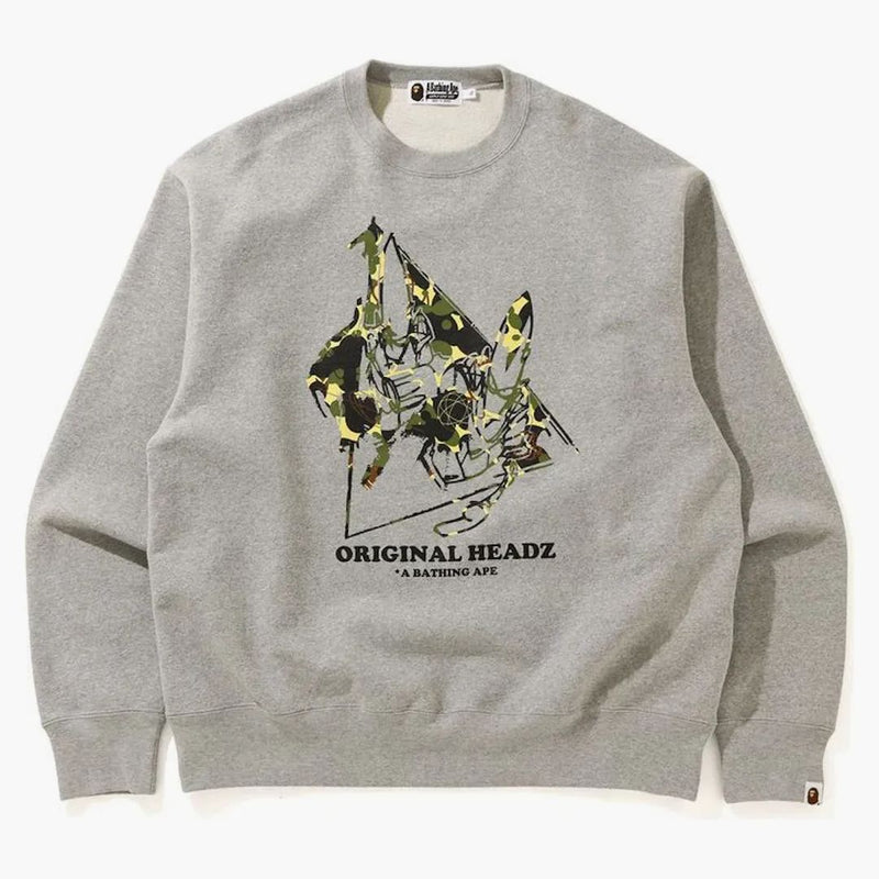 Bape X Unkle Pointman Logo Relaxed Crewneck Gray