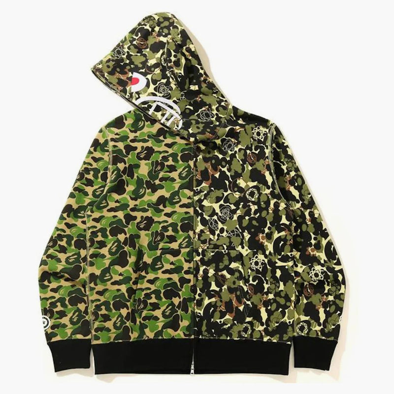 Bape x Unkle szerokie pełne zębaty z kapturem z bluzy