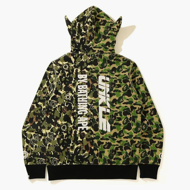 Bape x Unkle szerokie pełne zębaty z kapturem z bluzy