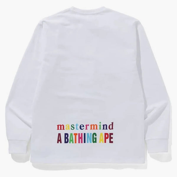 Bape vs. Mastermind Rainbow Logo Long Sleeve Tee White