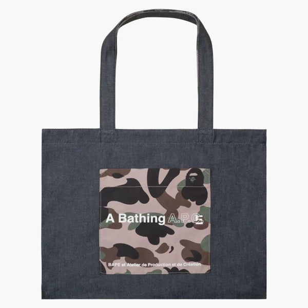 BAPE X A.P.C. Geantă mort din denim indigo