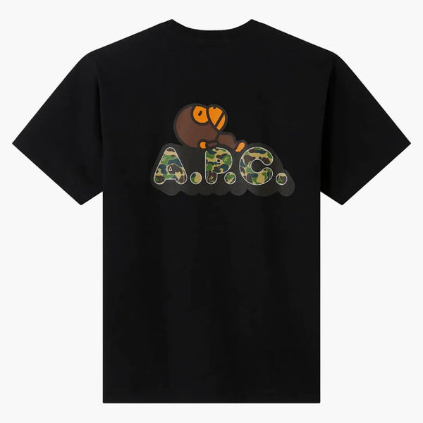 BAPE X A.P.C. Femei MILO pe tricoul larg APC negru