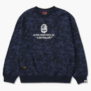 Bape X Alpha Industries Crewneck Sweater Navy