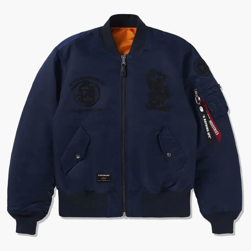 Bape x Alpha Industries Ma-1 Jacket Navy
