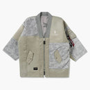 Bape X Alpha Industries Reversible Kimono Jacket Olivedrab