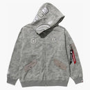 Bape X Alpha Industries Shark Full Zip Hoodie Olivedrab
