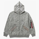 Bape X Alpha Industries Shark Full Zip Hoodie Olivedrab
