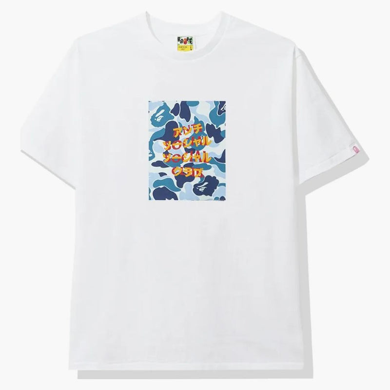 Bape X Anti Social Social Club ABC Camo Box Tee White/Blue