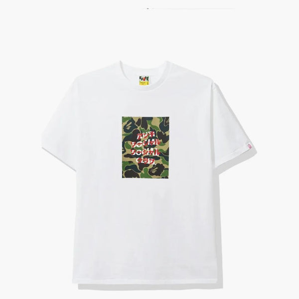 BAPE X ANTI SOCIAL SOCIAL CLUB ABC CAMO BOX TEE WHITE/GREEN