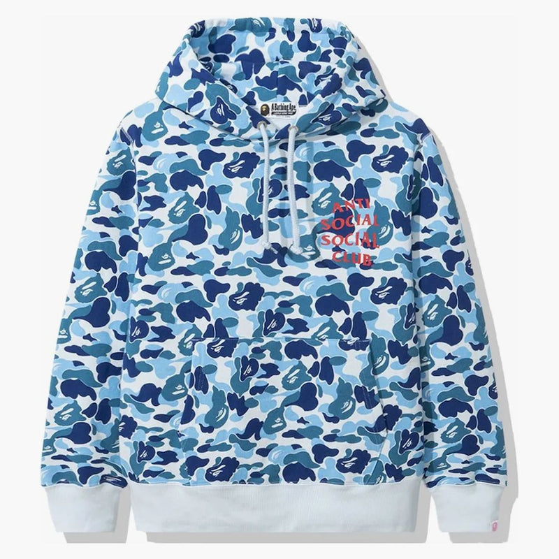 Bape X Anti Social Social Club ABC Camo Pullover Hoodie Blue