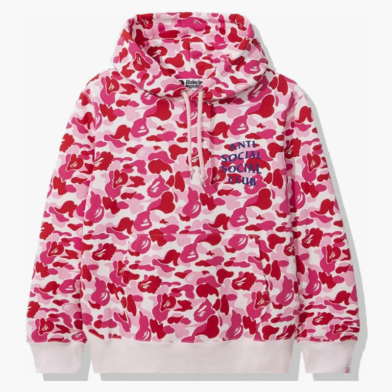 Bape X Anti Social Social Club ABC Camo Pullover Hoodie Pink