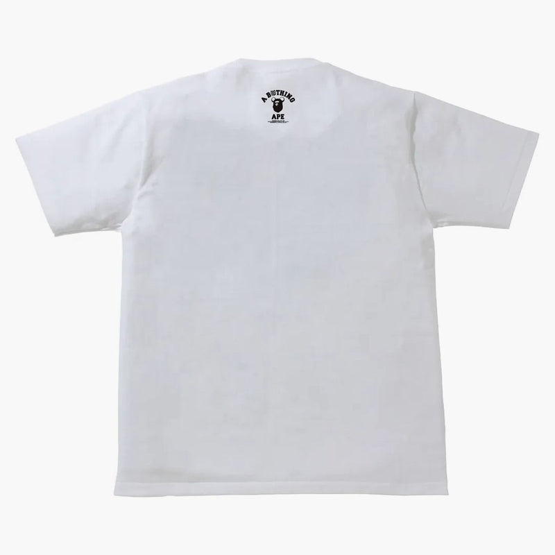 Bape x Bearbrick Camo Bear College Tee White