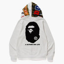 Bape X Big Sean Shark Full Zip Hoodie White