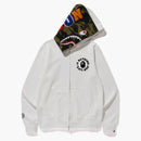 Bape X Big Sean Shark Full Zip Hoodie White