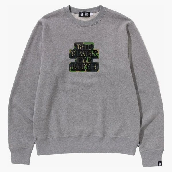 BAPE X Black Eye Patch CrewNeck Sweat Grey