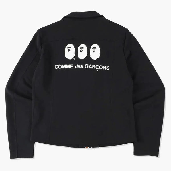 Bape X CDG Osaka Sweat Biker Jacket Black