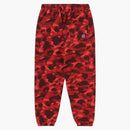 Bape X Clot Camo Logo Sweat Pants Red